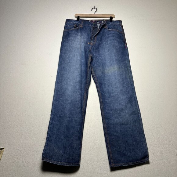Y2K Coogi 40x34 Denim Jean Pant Men Blue Baggy Retro Streetwear Bootcut Fit - Picture 1 of 14